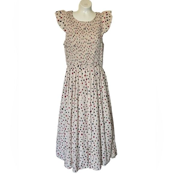 THML Ruffle Sleeve Smocked Midi Dress - Picture 3 of 11